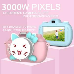 Mini caméra tactile pour enfants, 3 pouces, rechargeable, avec enregistrement vidéo grand angle à 180° et mémoire flash, cadeau pour enfants - Product Image 3