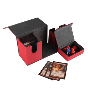 Spor TCG oyun ticaret kartı toptan özel Yugioh oyunu MTG PU deri güverte kutusu ticaret kartı saklama kutusu