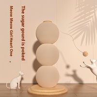 Nuevo diseño: Rascador vertical para gatos con columna de agarre, resistente a arañazos, desgaste y desprendimiento de material, con bola.