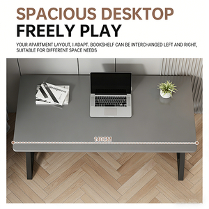 Bureau d'ordinateur en métal durable pour le bureau à domicile, cadre en acier épais de luxe moderne, bureau pour ordinateur portable avec rangement, assemblage simple - Product Image 5