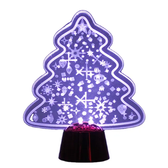 Christmas Tree Desk Lamp Portable Led Acrylic Light For Party Decoration