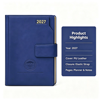 OEM ODM Fabrik Maßgefertigter A5 PU-Leder 2027 Planer Notizbuch mit Magnetverschluss Hardcover Geschäftsagenda mit Geprägtem Logo