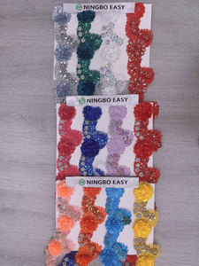 Buatan tangan baru desain bordir renda Applique bunga Patch renda pemangkasan untuk gaun wanita - Product Image 4