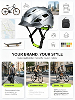 Casque de vélo unisexe monobloc moulé, résistant aux chocs, respirant et léger, pour les trajets urbains et la conduite en ville