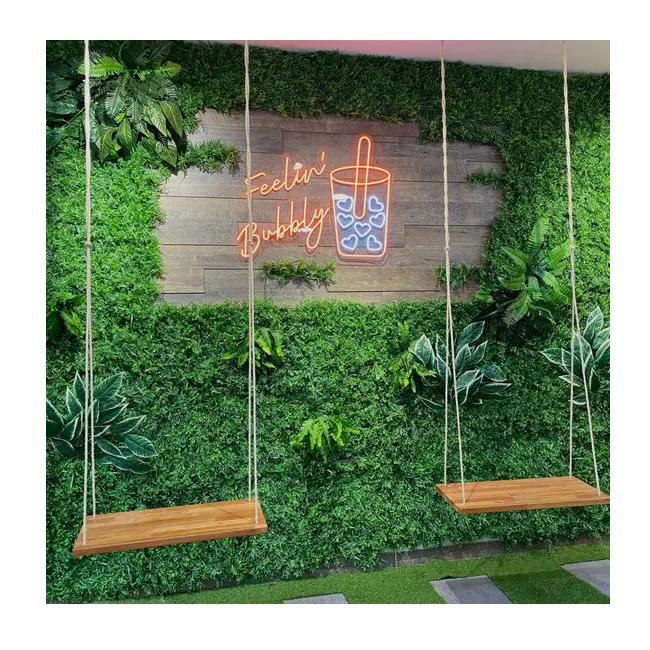 P4-5 High quality Plastic Greenery Wall Leaves Hedge Boxwood Panel Artificial Grass for Outdoor Decoration