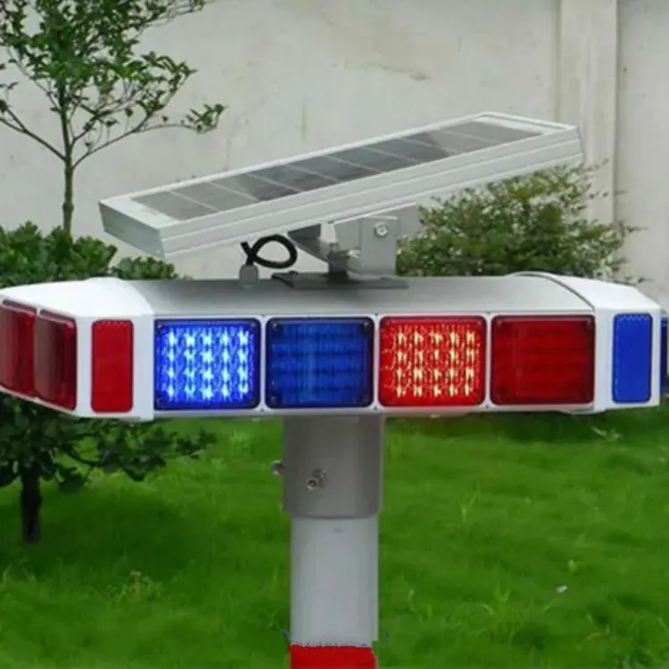 Solar Strobe Lights Road Caution Signal Lighting Red Yellow Flash Cross Road Traffic Light Construction Warning Lamp