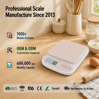 Balance alimentaire numérique rose beige nude, esthétique minimaliste, 6 kg, balance de cuisine numérique, balance électronique