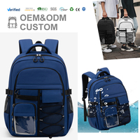 Sac à dos pour ordinateur portable en tissu Oxford léger et imperméable, design simple, logo personnalisé, sac d'école pour étudiants, mochila, sacs d'école pour enfants