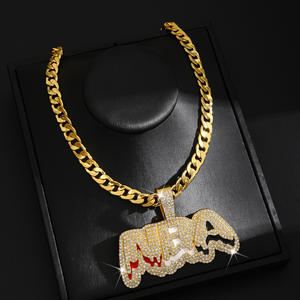 Collar Creativo Personalizado con Colgante en Forma de Corazón Estilo Europeo/Americano, Éxito de Ventas Transfronterizo de Moda Hip-Hop - Product Image 1