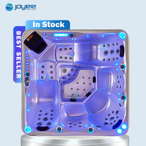 JOYEE Bain bouillonnant Massage <span class=keywords><strong>Spa</strong></span> <span class=keywords><strong>Piscine</strong></span> <span class=keywords><strong>Spa</strong></span> Extérieur Massage bain à remous <span class=keywords><strong>piscine</strong></span> <span class=keywords><strong>avec</strong></span> couverture bluetooth musique <span class=keywords><strong>coin</strong></span> lumière - Product Image 2