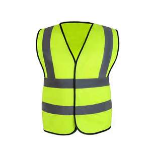 Gilet de sécurité réfléchissant fluorescent <span class=keywords><strong>pour</strong></span> travailleurs de nuit, avec poches, respirant, jaune-vert, à bas prix, sans manches - Product Image 6