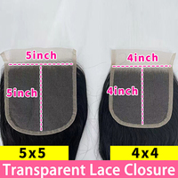 Vente en gros Dsoar Transparent HD 4x4 5x5 Lace Closure Fait main Cheveux humains vierges brésiliens Remy Cuticules alignées pour femmes noires Échantillon gratuit