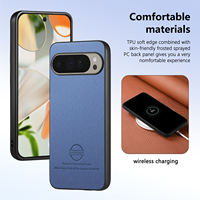 Coque de téléphone en cuir à texture sergé à rayures pour Google Pixel 9A 9 Pro XL cadre en TPU souple couverture antichoc PC