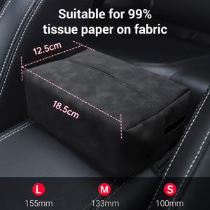 Nueva caja de pañuelos portátil de gamuza para coche, bolsa de almacenamiento de pañuelos colgante Universal, organizador lateral de asiento con succión para coches - Product Image 2