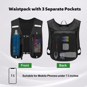 Chaleco de Hidratación Deportivo Ligero de Nailon con Logotipo Personalizado de Moda para Senderismo, Ciclismo y Running, con Bolsillo para Botella de Agua y Soporte para Teléfono 20 - Product Image 3