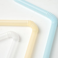 Pailles simples colorées PLA certifiées en usine pailles pliables à bouche plate pour cocktails paille PLA biodégradable jetable