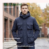 Veste à capuche légère pour homme, nouveau style, avec plusieurs poches, veste de randonnée, coupe-vent imperméable, veste d'extérieur