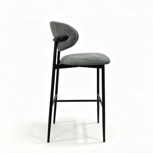 Chaises <span class=keywords><strong>de</strong></span> comptoir pour <span class=keywords><strong>bar</strong></span> <span class=keywords><strong>de</strong></span> cuisine, tabourets modernes nordiques <span class=keywords><strong>gris</strong></span> clair rembourrés, chaise haute <span class=keywords><strong>de</strong></span> <span class=keywords><strong>bar</strong></span> avec pieds noirs - Product Image 5