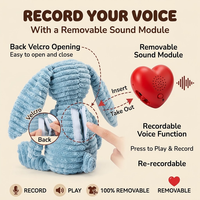 Peluches personnalisées parlantes OEM, lapin bleu en peluche enregistrable, jouet doux pour animaux en peluche, jouets pour parents et enfants, vente en gros