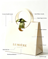 Ringförmige, umweltfreundliche, wiederverwendbare, handgefertigte Geschenktüte aus Kunstpapier für Hochzeiten und Bankette mit Premium-Band und Goldprägung
