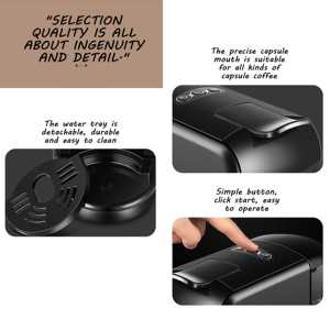 Máquina eléctrica 3 en 1 para hacer cápsulas de café para el hogar, Hotel, oficina, Compatible con Nespresso y <span class=keywords><strong>Dolce</strong></span> <span class=keywords><strong>Gusto</strong></span>, 0.6L, 1450W de potencia - Product Image 2