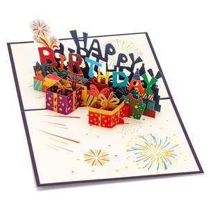 Carte de vœux en papier 3D pop-up pour <span class=keywords><strong>anniversaire</strong></span>, 15x20cm, estampage dorée, cadeaux pour femmes, hommes, épouse, filles, petite amie, message 'Joyeux <span class=keywords><strong>anniversaire</strong></span>' - Product Image 4