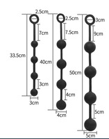 Bouchon anal extra-long et large avec perles, bouchon anal et boule de massage pour la masturbation, bouchon anal en silicone pour hommes et femmes