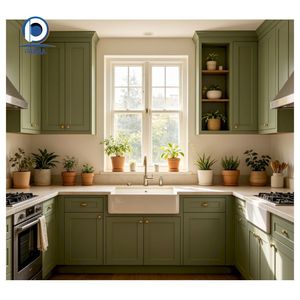Gabinetes de Cocina <span class=keywords><strong>Prima</strong></span> Personalizados con Acabado Laca de Superficie Lisa, Construcción de Madera Sólida <span class=keywords><strong>Natural</strong></span> - Product Image 4