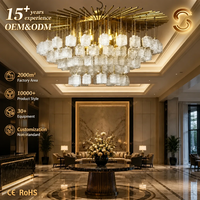 Lampadario LED di Lusso Moderno Personalizzato Senfey con Paralume in Cristallo, Altezza Regolabile per Hall di Hotel, Villa, Soffitti Alti