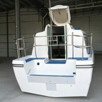 Grandseaboat, Bote de Patrulla de Fibra de Vidrio con Media Cabina, Motor Fuera de Borda, Capacidad de Carga de 100-200 kg, Velocidad de 50 km/h, Estilo Profesional