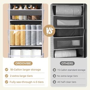 Over The Door Organizer 5 Tier With Mesh Pockets Hanging Storage For Bathroom Bedroom Closet Towels Shirts Shoes - Product Image 2