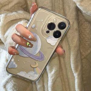 เคสฝาครอบโทรศัพท์มือถือ TPU ลายเพ้นท์สีน้ำมันรูปดาวพิมพ์ลายกันกระแทกสำหรับ iPhone 8 x XR XS 11 <span class=keywords><strong>12</strong></span> 13 14 15 16 17 PRO MAX - Product Image 3