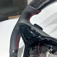 Volante de Alto Rendimiento Personalizado de Fábrica en Fibra de Carbono Negra con Detalles Rojos LED, Compatible con Volkswagen MK8 MK7 MK6 Golf R