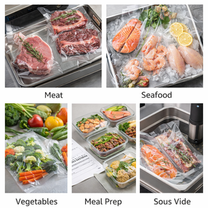 ถุงสุญญากาศกันความชื้นแบบรีไซเคิล 7 ชั้น ผลิตจาก PE+PA รุ่น RTS ขนาด 28 ซม.*15 ม. 15 ม้วน ลายนูน สำหรับใส่หมากฝรั่งและนม - Product Image 3