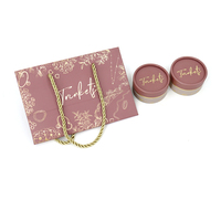 Bracelet en papier de carton rose de luxe avec logo personnalisé collier bijoux anneaux de tube en papier boîtes rondes d'emballage avec sac cadeau en papier