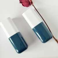 Set Kemasan Kosmetik Custom Biru Tua Botol Pompa Ganda Kosong untuk Sampo dan Kondisioner, juga untuk Sabun Cuci Tangan