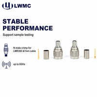 Connecteur mâle LWMC à sertir pour câble LMR300 et câble de 7 mm jusqu'à 6 GHz, VSWR 1,20 max.