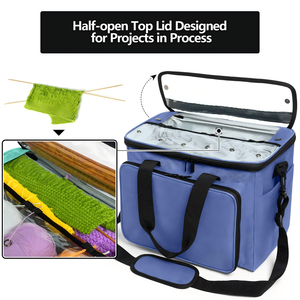 Bolsa Grande para Tejer, Organizador de Hilos, Bolsa de Transporte Portátil para Ganchillo, Bolsas para Hilos para Tejer en Movimiento, para <span class=keywords><strong>Agujas</strong></span> de Tejer - Product Image 5