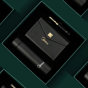 Coffret Cadeau d'Entreprise Personnalisable de Luxe avec Carnet à Feuillets Mobiles, Thermos LED, Bloc-Notes Rechargeable en Cuir PU et Stylo - Product Image 2