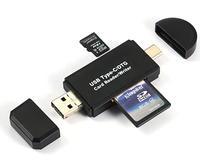 Lector y escritor de tarjetas 3 en 1 USB tipo C OTG SD/Micro/TF externo superventas