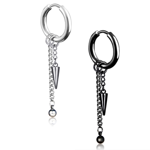 Fabricante de ventas directas, anillos de oreja de acero inoxidable <span class=keywords><strong>para</strong></span> hombres, componentes de hallazgos de joyería con Clip de Piercing Long Street Hop Less - Product Image 1