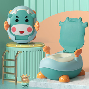 Siège de toilette en forme de vache Lebonni pour tout-petits avec couvercle et poignée, en matériau PP, chaise d'apprentissage de la propreté pour bébé - Product Image 3