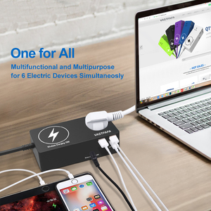 Multiprise USB multifonction Vastfafa 16A avec chargeur sans fil et port Type-C, <span class=keywords><strong>prise</strong></span> d'extension de type UE pour la vente en gros - Product Image 5