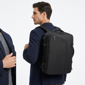 Sac à dos pour ordinateur portable noir, étanche, extensible, avec port USB, pour le collège et le bureau - Product Image 5