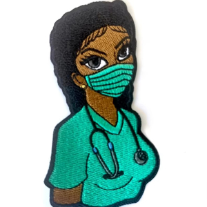 2025 the New Hot Cartoon Embroidery Clothing Decoration Black Girl Cancer Nurse Patch Iron On Patches Large - Product Image 3