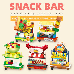 58254-58261 Ensemble de jouets de construction éducatifs pour enfants, thème stand de restauration rapide urbain et scène de rue, avec maison de jeu pour filles à assembler - Product Image 3