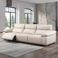 Juego de Sofás Chesterfield Inteligente y Eléctrico de Ecopiel con Diseño Contemporáneo Sofá Reclinable para Apartamento de Lujo y Sala de Estar