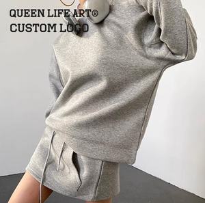 2025 superventas conjunto de Jogger estilo Safari para mujer hasta la rodilla 160 gramos Casual algodón Coord conjuntos Logo Panel tamaño libre gimnasio invierno estampado - Product Image 3