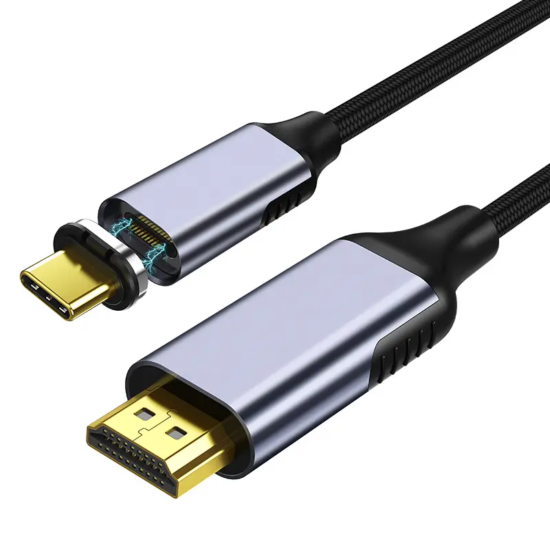 New Arrivals 1.8m Magnetic Type-c3.1 To HDMI Cable Adapter 4k*2K@60Hz/30Hz USB-C male to HDMI male cable for laptop Monitor