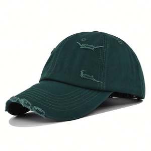 High Quality 100% Cotton <b>Vintage</b> Baseball Cap Custom logo Mens Distressed Ripped Baseball <b>Hats</b> - Product Image 4